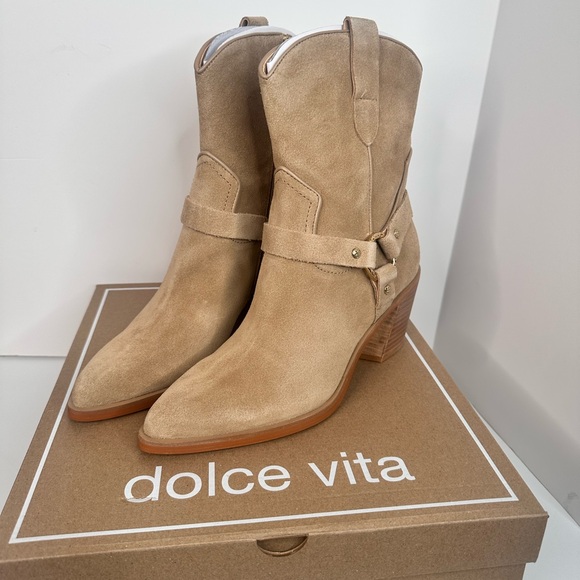 NWT in box Dolce Vita Kenzen Western Harness Boots – Dark Taupe Suede – Size 9M - Picture 6 of 10